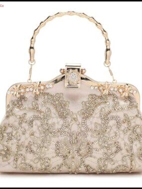 Beaded Sequin Clutch Evening Bag Vintage 1920s Formal Wedding Bridal